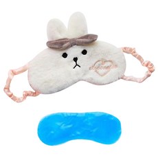 白色兔子造型眼罩+冰敷墊, 1套