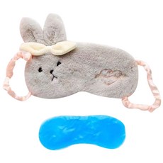 灰色兔子造型眼罩+冰敷墊, 1套