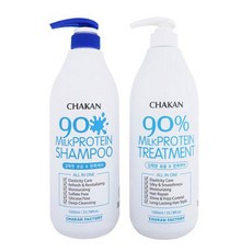 CHAKAN FACTORY 牛奶蛋白洗髮精 1L+護髮素 1L, 1套