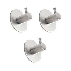 HICKIES 現代風不鏽鋼圓形壁掛鉤, 掛鉤式, 3個