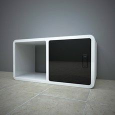 큐빅스 3 스툴박스 2-1D, 화이트 + 도어(블랙), 1개