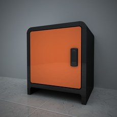 큐빅스 3 컬러사물함 다리형, 블랙 + 도어(오렌지)