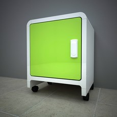 큐빅스 3 컬러사물함 바퀴형, 화이트 + 도어(그린), 1개