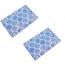 Happy Pop 水彩防滑廚房地墊, 水藍色, 1個