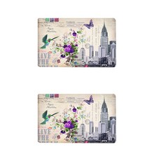 Happy Pop 城市印章防滑廚房地墊, 混合顏色, 1個