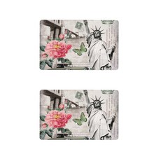 Sweet Living Happy Pop 世界城市花卉防滑廚房地墊, 自由女神