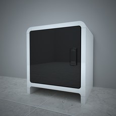 큐빅스 3 사물함 다리캡형, 화이트 + 도어(블랙), 1개