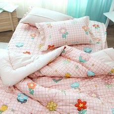 이블랑 순면 아동 차렵이불, 로지 핑크베이지