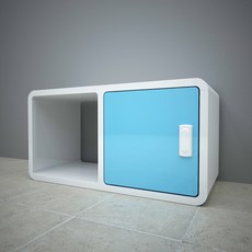 큐빅스 3 컬러 스툴사물함 C2-1D, 화이트 + 도어(블루), 1개