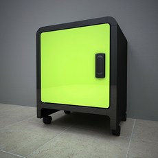 큐빅스 3 컬러사물함 바퀴형, 블랙 + 도어(그린), 1개