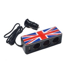타노스 유니언잭 usb3구 차량용 멀티 소켓, 1개