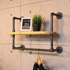 인파이프 BSH300 파이프원목 멀티 벽선반_아카시아 티크 벽선반, 파이프규격20A-1000-300