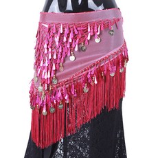 肚皮舞臀圍巾 BDSP-9101, 深粉色