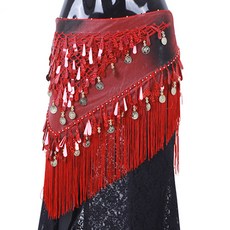 肚皮舞臀圍巾 BDSP-9101, 紅色