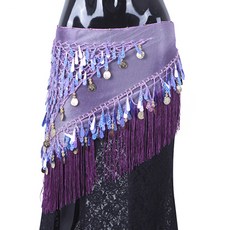 肚皮舞臀圍巾 BDSP-9101, 深紫色