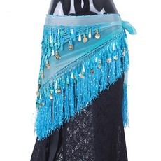 肚皮舞臀圍巾 BDSP-9101, 天藍色