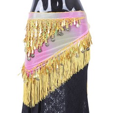 肚皮舞臀圍巾 BDSP-9101, 黃色