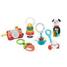 fisher-price 費雪 禮盒裝棕合搖鈴組, 混色