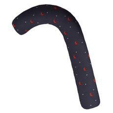 Ein Haus 迷你狐狸手杖身體枕套+枕芯, 黑色的