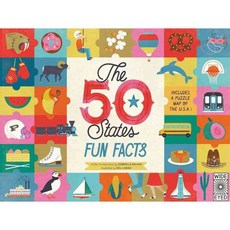 The 50 States : Fun Facts Celebrate the People Places and Food of the USA HARDCOVER PUZZLE BOOK, Wide Eyed Editions