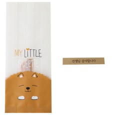 黃氏便當 Meongi M 袋子 50入 + 牛皮紙貼紙 老師謝謝您 50入, 1套