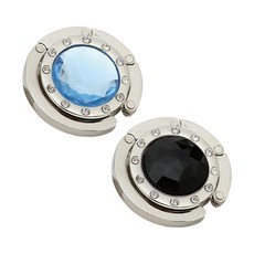 Herb Plus 水晶閃亮便攜式掛包鉤, 海洋藍 + 時尚黑, 2個