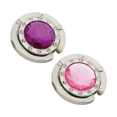 Life Plus 水晶閃亮便攜式掛包鉤, 薰衣草紫 + 愛戀粉, 2個