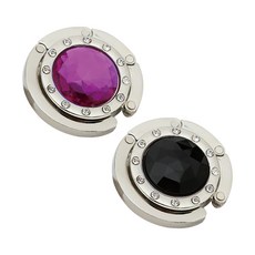 Life Plus 水晶閃亮便攜式掛包鉤, 薰衣草紫 + 時尚黑, 2個