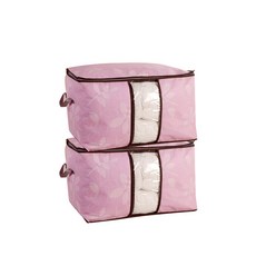 앤티스 손잡이형 이불 보관함, 나뭇잎 핑크, 2개