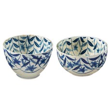 Minoya 日式桔梗陶瓷大碗+小碗, 混色, 飯碗+大碗