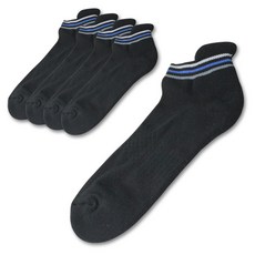 男款高爾夫跑步運動襪 5雙, 黑色