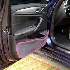 Black Label 麂皮深灰色車用車門防踢墊 粉紅色, 現代, Tucson ix