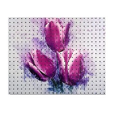 Anbicomer室內裝飾打孔板 紫色花朵A 灰色, 1個