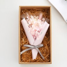 RIVER-GREEN 拉草繡球乾花花束, 粉色的