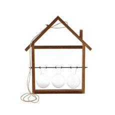 집모양 우드 행잉볼 호리화병 3구, 혼합 색상