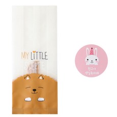 황씨네도시락 멍이M 포장봉투 100p + 토끼 친구야 생일 축하해 스티커 100p, 1세트