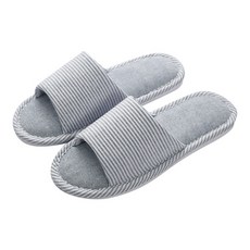 마켓감성 고급 스트라이프 실내 슬리퍼, 다크블루, 1개