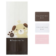 황씨네도시락 M봉투 강아지 100p + 발렌타인 사각 스티커 100p, 1세트