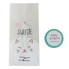 황씨네도시락 냥이M봉투 100p + 원형 선생님 감사합니다 스티커100p, 1세트