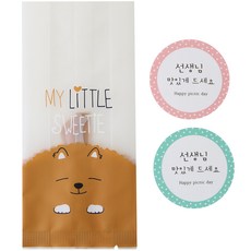 黃氏家便當 멍이M袋 100入 + 老師圓形請慢用貼紙 100入, 1套