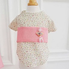 Hands&Dog迷你花朵小狗韓服 男童款, 粉色的