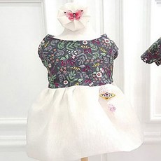 핸즈앤독 플라워 강아지한복 여아용, 아이보리, 1개