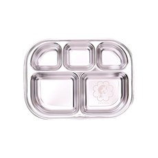 LILFANT 不二家印花不鏽鋼餐盤, 單色, 5格餐盤