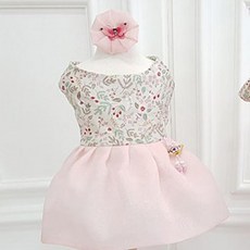 女孩手和狗花狗韓服, 粉色的