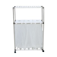 LIVING HAPPY Kling 雙層分類回收桶 3件組, 白色, 1套