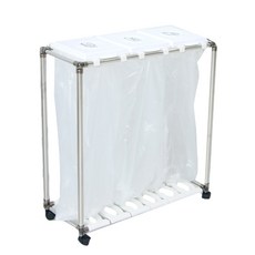 分類垃圾架 3格, 銀色 白色