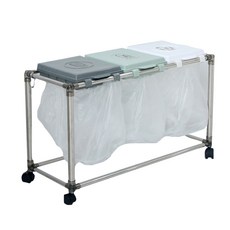 Living Happy Cling 迷你垃圾桶 3P, 灰色 + 開心果綠 + 白色, 1套