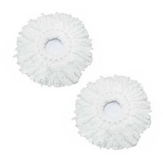 i-living 旋轉濕拖把清潔器用 替換拖把布 白色 圓盤直徑 16cm, 2個