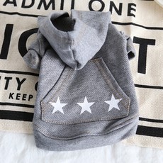 이엘피코리아 스타 주머니 강아지 옷, 그레이, 1개