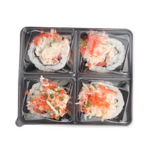 피크닉하우스 직사각 블랙 4칸 나눔 일회용 도시락, 1개입, 10개